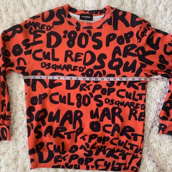 Dsquared2 80’s Retro Neon Orange Sweatshirt Sz 52 - Picture 3 of 8